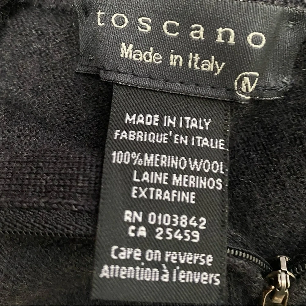 Toscano 100% Merino Wool  Men Pull Over Sweater. Charcoal Gray (Dark)  Sz M